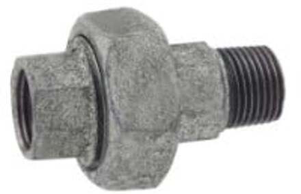 Smeedbaar ijzer schroefverbinding, verzinkt, 1"IT x 1"ET, conisch afgedicht, (341) - 989833155