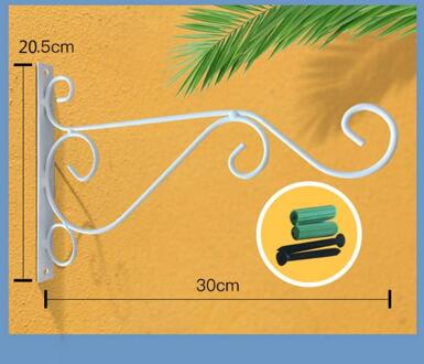 Smeedijzeren Balkon Haak Plant Bloempotten Decoratieve Plank Opknoping Mand Muur Gemonteerde Ondersteuning Tuin Kunst Ambachten wit