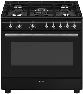 SMEG CX91GMBLNLK Gasfornuis Zwart