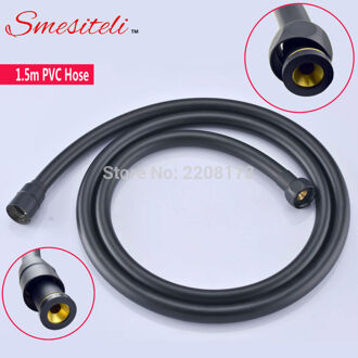 Smesiteli Uitstekende 1.5m Matte Black PVC Flexibele Doucheslang Bad douche set accessoires explosieveilige buizen