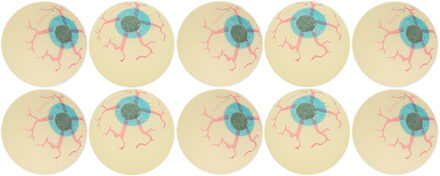 Smiffys 10x Glow in the dark oogballen van 4 cm voor Halloween