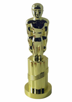 Smiffys 1x Gouden award beeldje 24 cm feestartikelen Goudkleurig