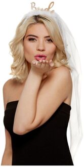 Smiffys 27357 Bride Headband, Women, White