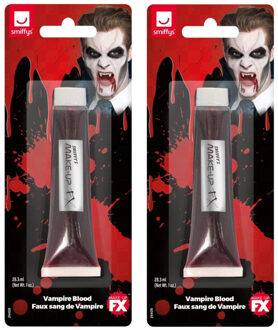 Smiffys 2x Nep bloed schmink/make up tubes 28 ml - Kunstbloed - Horror/Halloween thema filmbloed