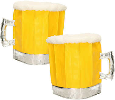 Smiffys 2x stuks bier hoed oktoberfest / bier festival geel voor volwassenen