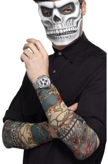 Smiffys 2x Tattoo sleeves Day of the Dead voor volwassenen