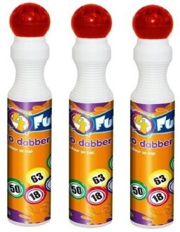 Smiffys 3x Bingostiften/bingomarkers Rood 43 Ml - Markeerstiften