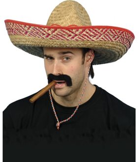 Smiffys 3x stuks mexicaanse sombrero hoed verkleedaccessoire voor volwassenen - Carnaval feestartikelen strohoeden