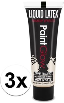 Smiffys 3x Vloeibare latex make up tube 10ml Multi