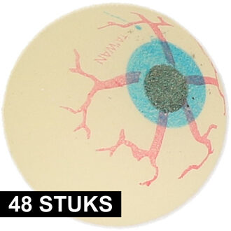 Smiffys 48x Glow in the dark enge decoratie oogballen 4 cm voor Halloween - Feestartikelen/versieringen