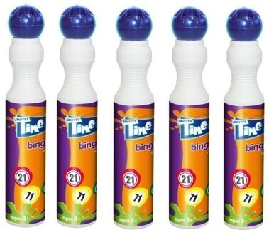 Smiffys 5x Blauwe bingostift/markers 43 ml