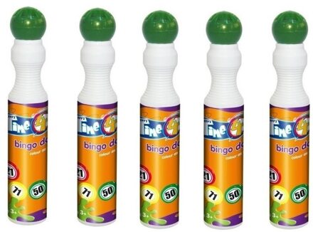 Smiffys 5x Groene bingostiften/markers 43 ml