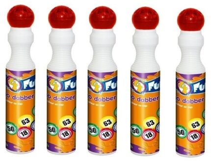 Smiffys 5x Rode bingostift/markers 43 ml Rood