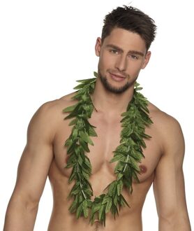 Smiffys 6x Hawaii kransen slingers cannabis blaadjes Groen