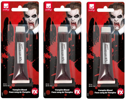 Smiffys 6x Nep bloed schmink/make up tubes 28 ml