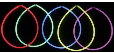 Smiffys 6x stuks glow in the dark hals ketting
