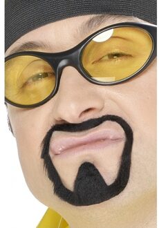 Smiffys Ali G snor - zwarte ringbaard - zelfklevend