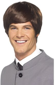 Smiffys Beatle pruik - bruin - heren - volwassenen - jaren 60 - verkleden - carnaval