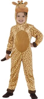 Smiffys Beige en gele giraffe outfit voor kinderen - 116/128 (4-6 jaar) - Kinderkostuums