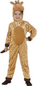 Smiffys Beige en gele giraffe outfit voor kinderen - 128/140 (7-9 jaar) - Kinderkostuums