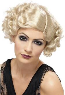 Smiffys Blonde cabaretpruik voor dames - Verkleedpruik - One size