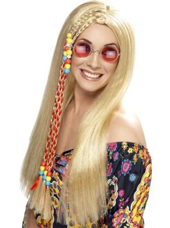 Smiffys "Blonde hippiepruik voor vrouwen. - Verkleedpruik - One size"