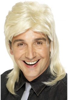 Smiffys "Blonde rocksterpruik voor mannen - Verkleedpruik - One size"