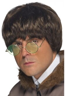 Smiffys Britse pop pruik - bruin haar - heren - carnaval - verkleedpruik - thema feesten