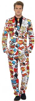 Smiffys Business suit met stripboek print