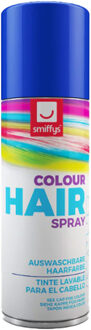 Smiffys Carnaval haarverf - blauw - spuitbus - 125 ml - haarspray
