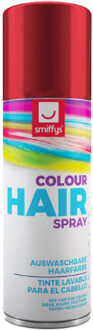 Smiffys carnaval haarverf - rood - spuitbus - 125 ml - haarspray