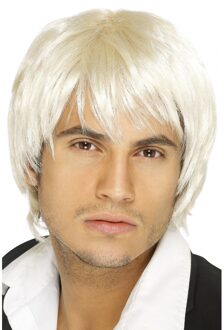Smiffys Carnaval verkleed boy band pruik - heren - blond - kort haar