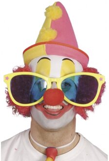 Smiffys Carnaval verkleed Clowns bril - verkleedbrillen - groot formaat - fun artikel