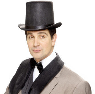 Smiffys Carnaval verkleed hoge hoed - zwart - vilt - voor heren