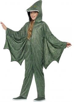 Smiffys Carnaval verkleed kostuum dinosaurus - kinderen - onesie pak - groen
