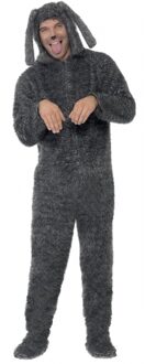 Smiffys Carnaval verkleedkleding dierenpak - Hond - grijs - volwassenen - jumpsuit