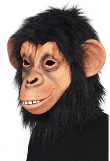 Smiffys Chimpansee apen dieren verkleed masker - carnaval - volwassenen - zwart Multi