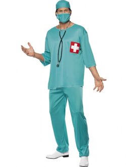 Smiffys Chirurg dokters kostuum - voor volwassenen - Carnaval verkleedkleding - groen