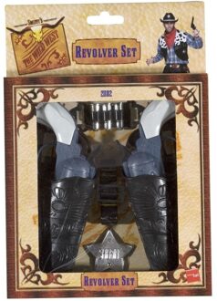 Smiffys Cowboy verkleedset - 2 revolvers met holster - Cowboy verkleedset - kinderen/volwassenen