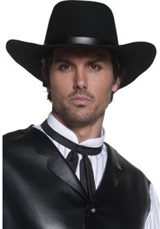Smiffys cowboyhoed - authentiek - zwart - vilt - volwassenen - verkleed hoed - cowboy