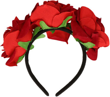Smiffys Day of the Dead rozen haarband - rode rozen