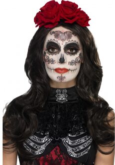Smiffys Day of the Dead schmink set - Glamour of the dead - complete Halloween thema grimeer set Multi