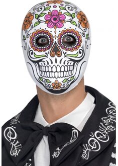 Smiffys Day of the dead Senor Bones - Halloween verkleed masker - heren - met elastiek