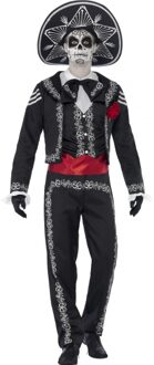 Smiffys Day of the dead Senor Bones Halloween verkleedkleding kostuum - voor heren - zwart