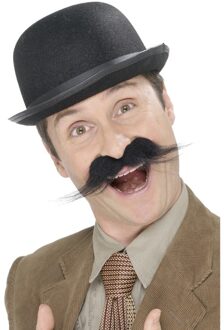 Smiffys Detective of politie agent nep/plak verkleed snor - verkleed spullen - volwassenen Zwart