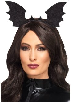 Smiffys Diadeem vleermuis tiara - zwart - dames - Halloween haarband