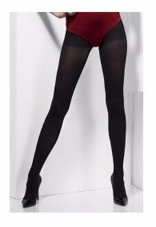 Smiffys Dikke zwarte panty one size voor dames