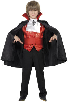 Smiffys Dracula kostuum - zwart/rood - 4 delig - carnaval - halloween - verkleedkleding - kinderen Multi