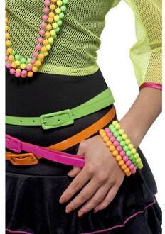 Smiffys Dressing Up & Costumes | Costumes - 80s Pop - Beaded Bracelets, Neon