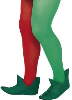 Smiffys Elfen schoenen - groen - volwassenen - kerstaccessoires - elfenschoentjes